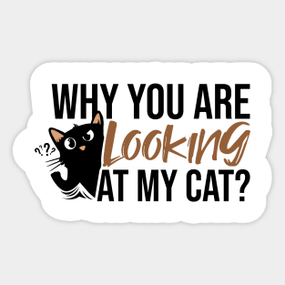 Why you are looking at my cat Sticker